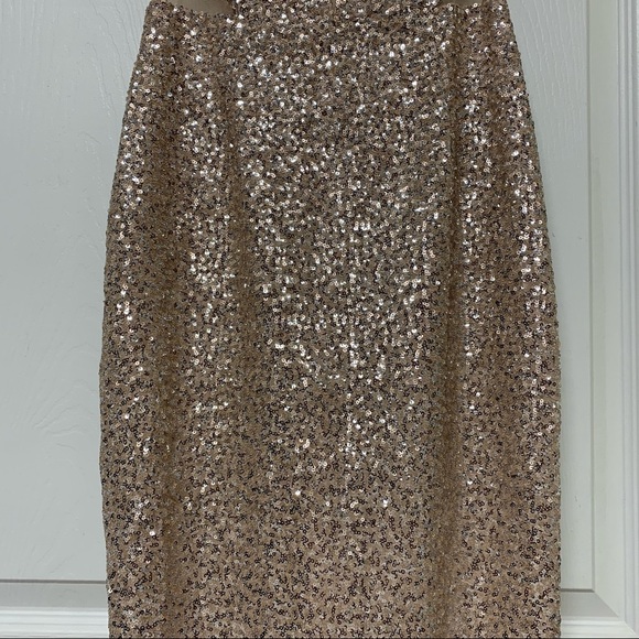 AIDAN BY AIDAN MATTOX Champagne Silver Halter Sequin Illusion Cut Open Back Gown - Picture 4 of 15